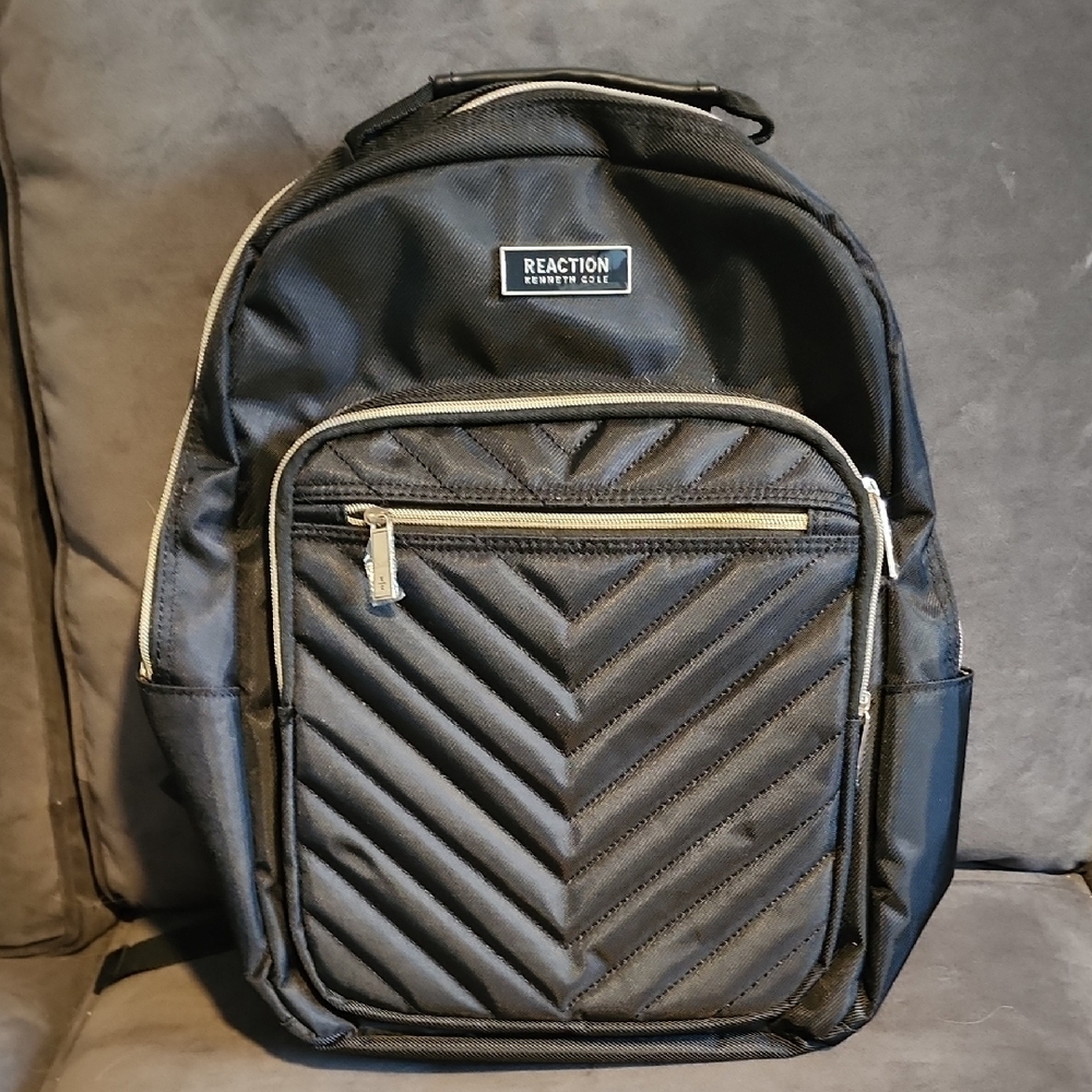 Kenneth Cole Reaction Black Quilted Backpack - Picture 4 of 5